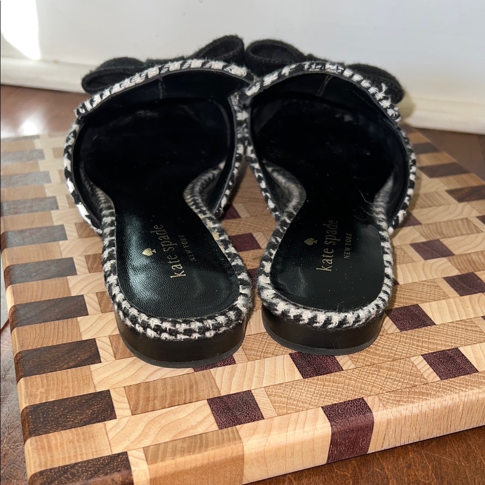 Kate Spade Black and White Karen Slippers Sz 8 1/2 - Picture 4 of 11